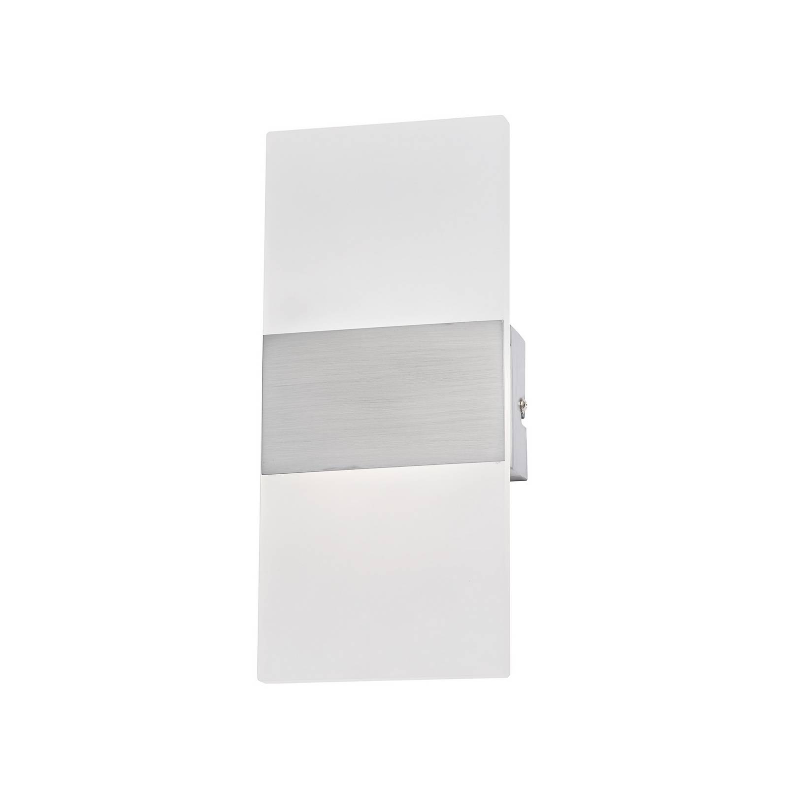 FISCHER & HONSEL LED nástěnné světlo FODER, niklová barva, výška 27 cm, vypínač