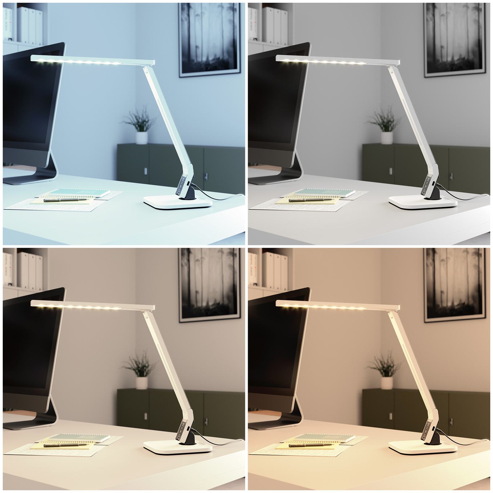 Arcchio Lianel LED lampa na psací stůl, bílá