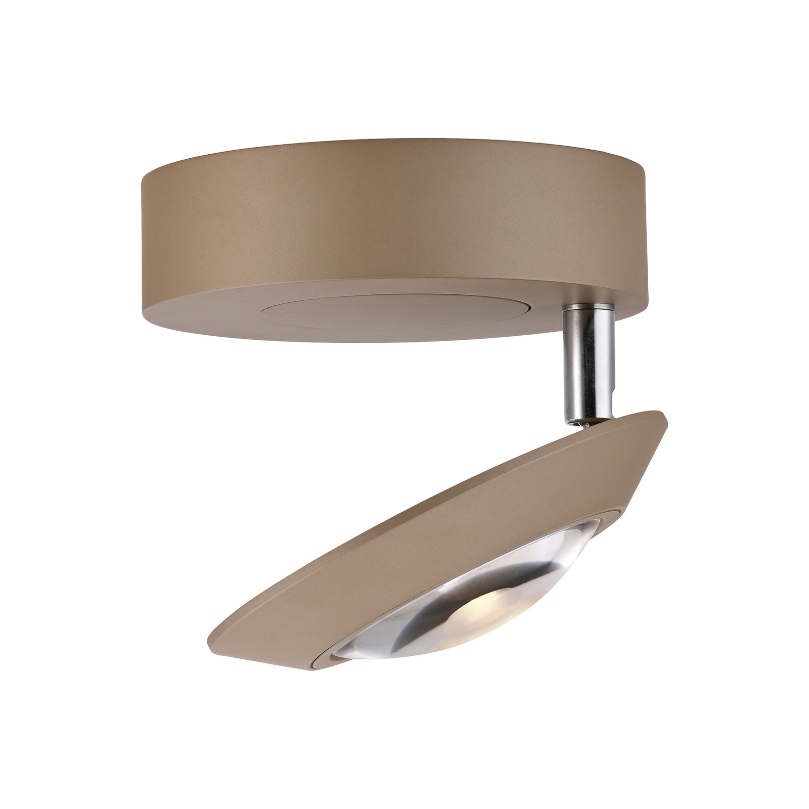 PURE LED плафон Oculis бронзов цвят, Ø 15 cm желязо/стъкло