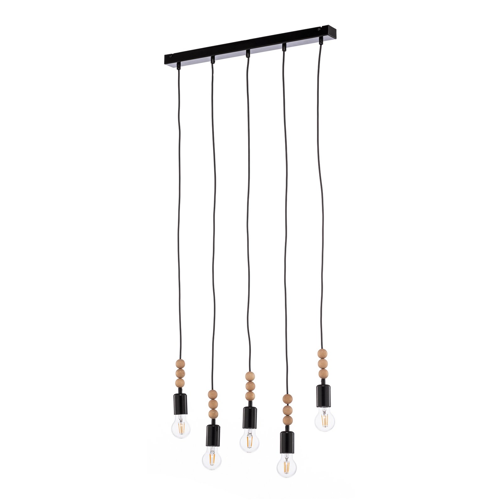 Envostar Malou pendant light, 5-bulb, black