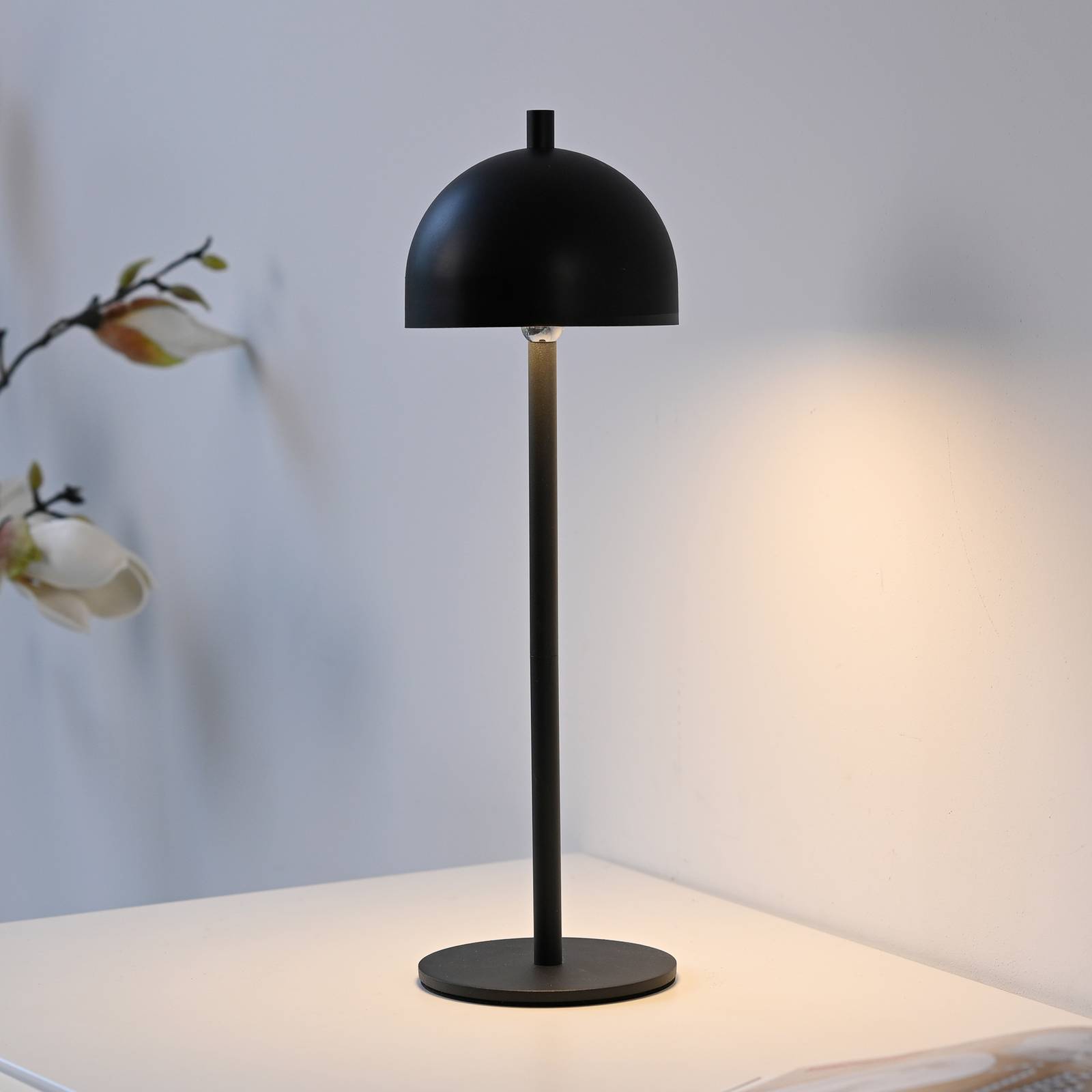 Schöner Wohnen lampa stołowa LED z akumulatorem Bellies, czarna, IP54