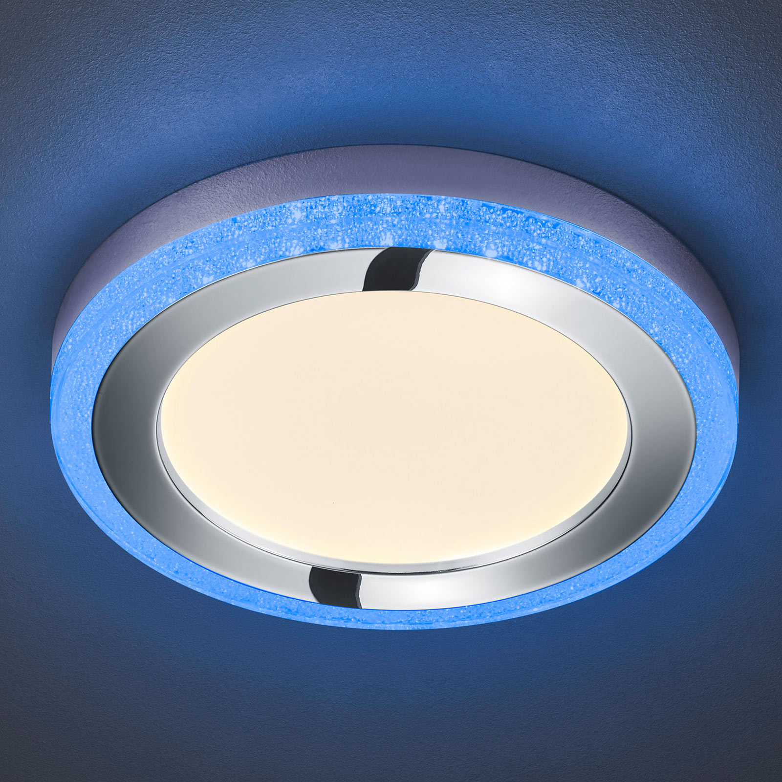 Slide LED ceiling light, white, round