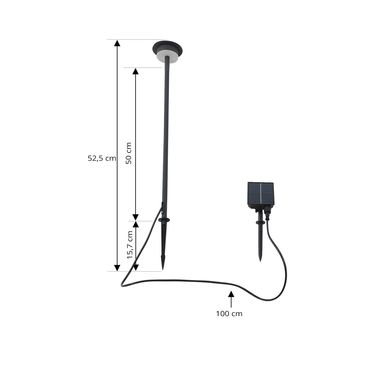 Lyris Lampa se solárním článkem w/Zemní hrot Černá - Lindby