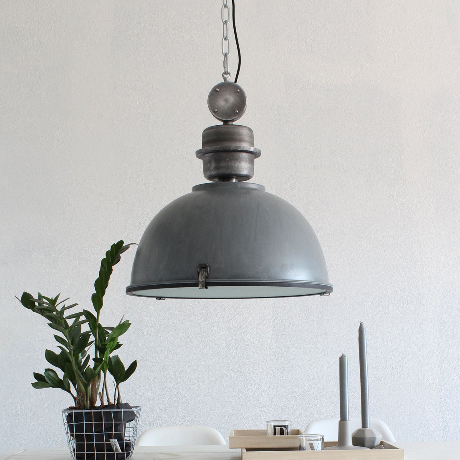 Steinhauer Lampă suspendată Bikkel gri - Camera de zi / sufragerie - Design industrial - Metal