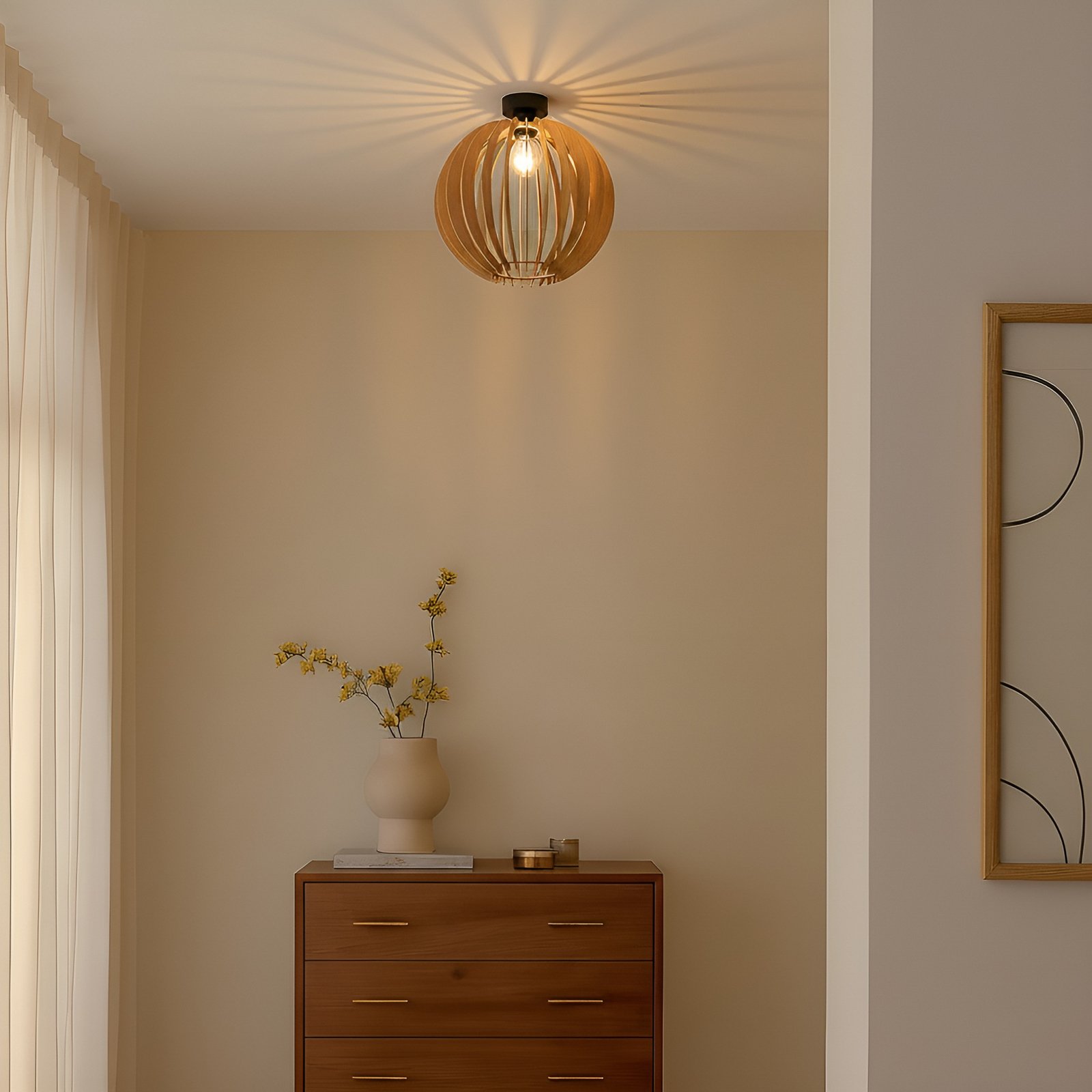 Таванска лампа Clay, Ø 23 cm, брезова шперплат, E27