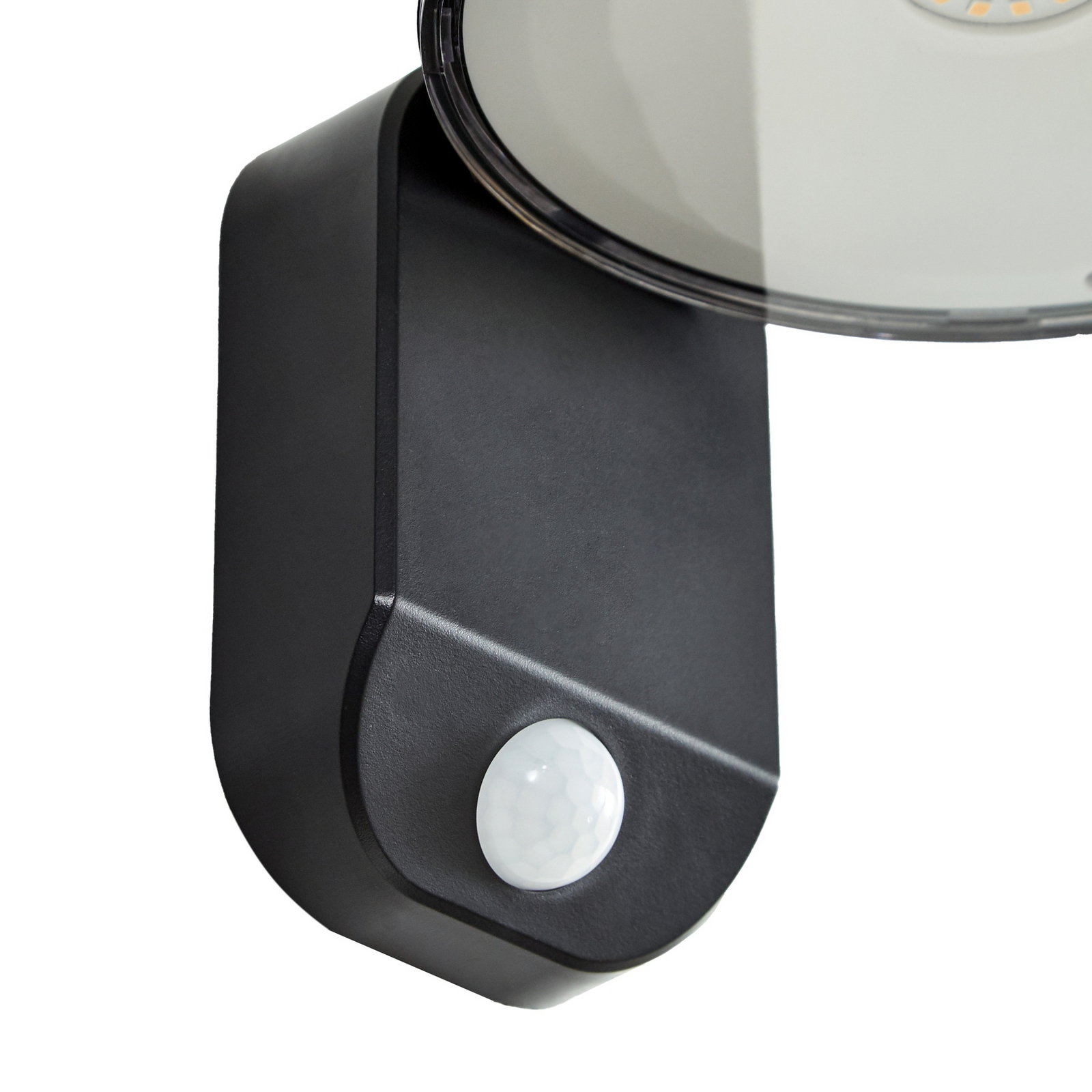 PRIOS LED-zonne-wandlamp Tarlson, rond, antraciet, sensor PRIOS LED-zonne-wandlamp Tarlson, rond, antraciet, sensor