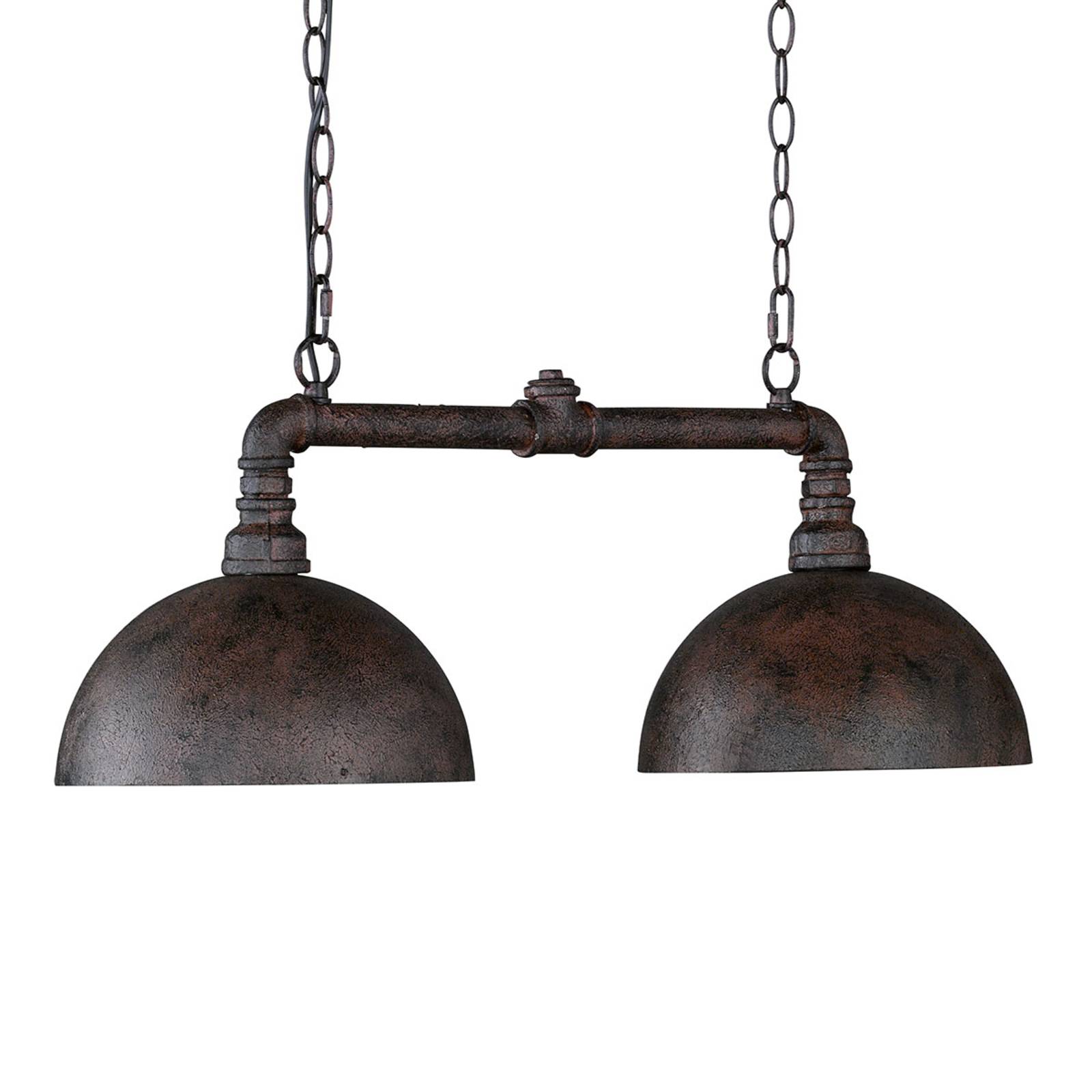 Honsel Leuchten No. 67711-H Pendelleuchte Leitung rostfarbig antik 2-flammig