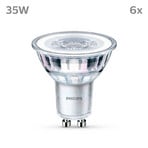 Żarówka LED Philips GU10 3,5W 255lm 827 przezroczysta 36° 6szt