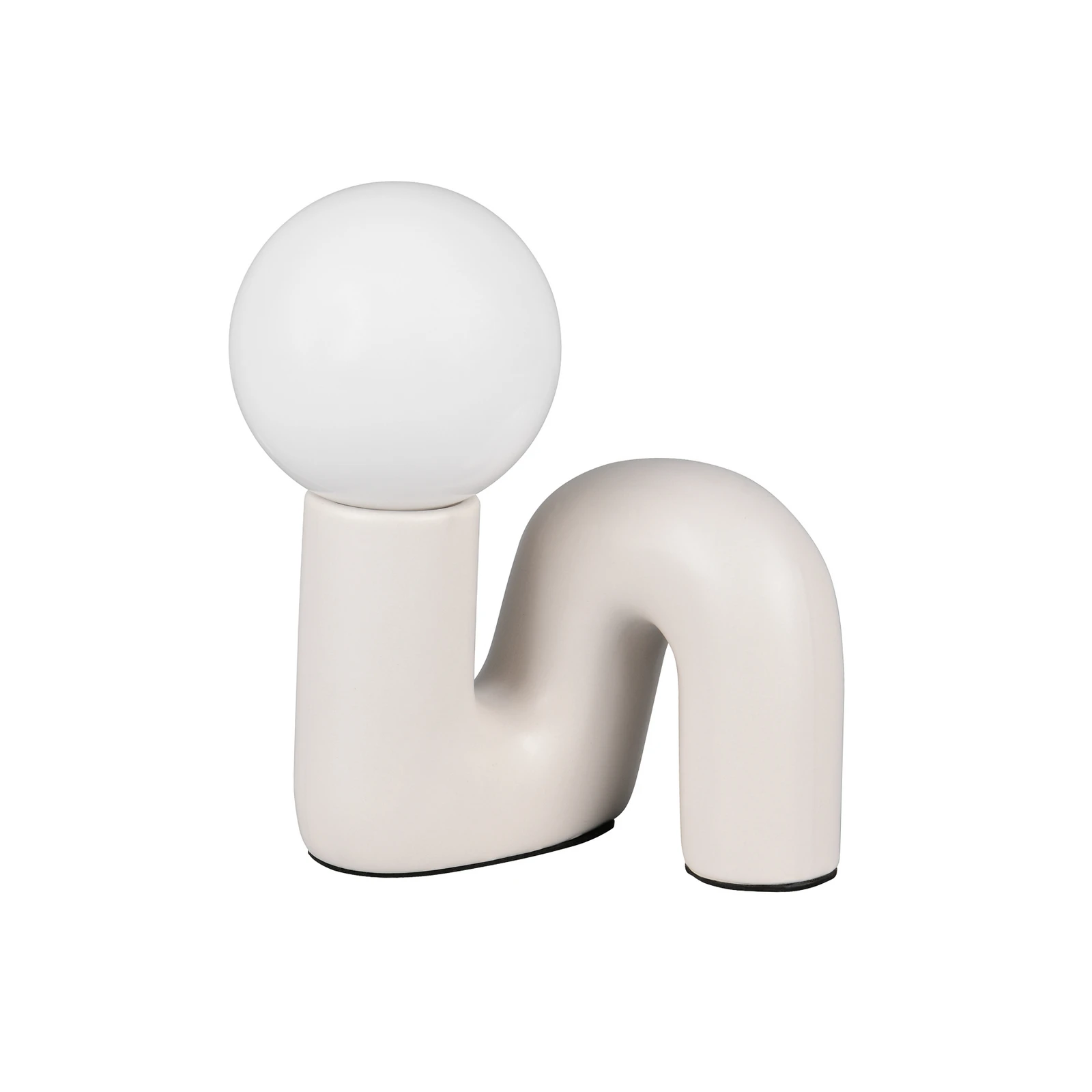 Candeeiro de mesa Quinn, cinzento claro, altura 22 cm, cerâmica/vidro, G9