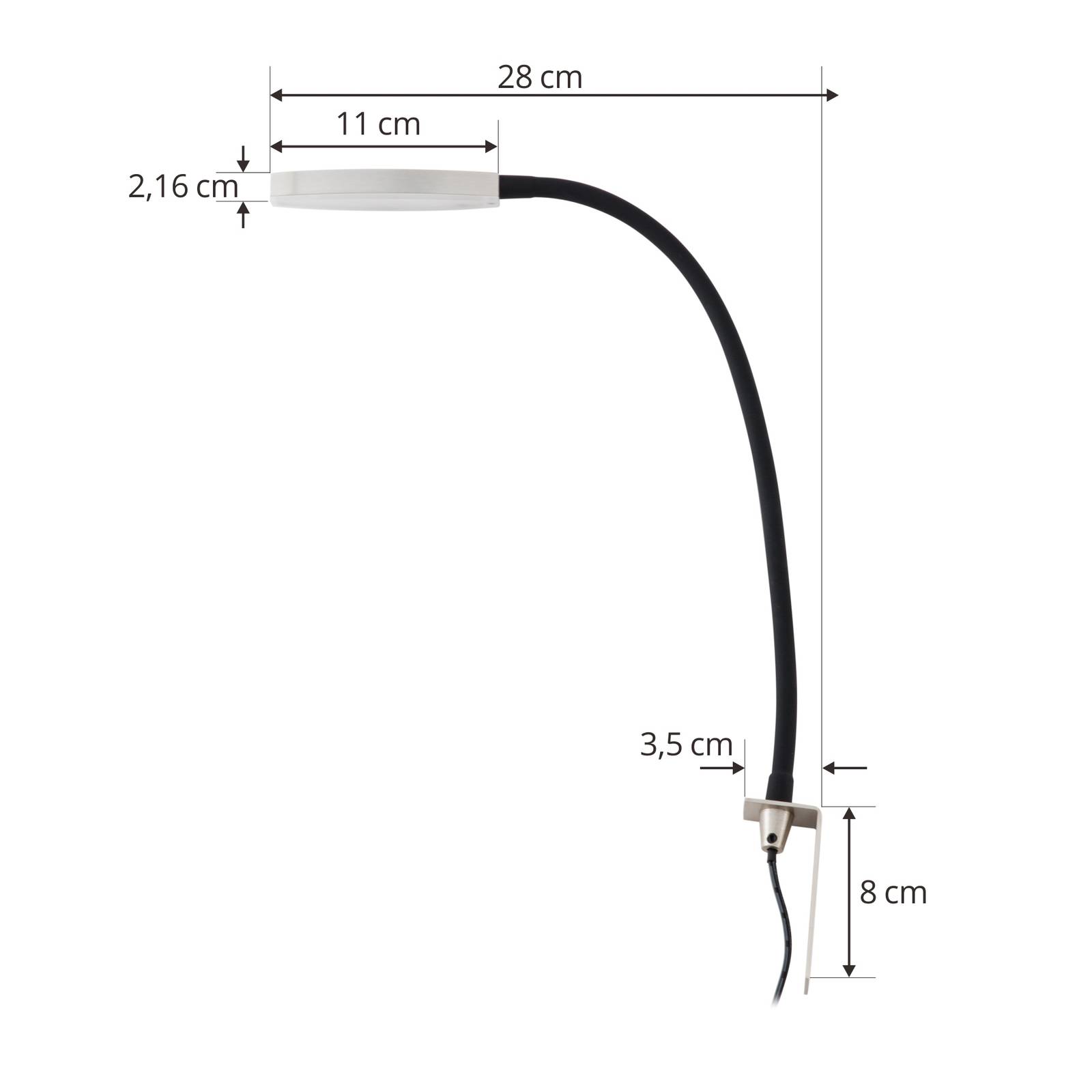 Lindby Flexola -LED-lukulamppu nikkeli pyöreä pää