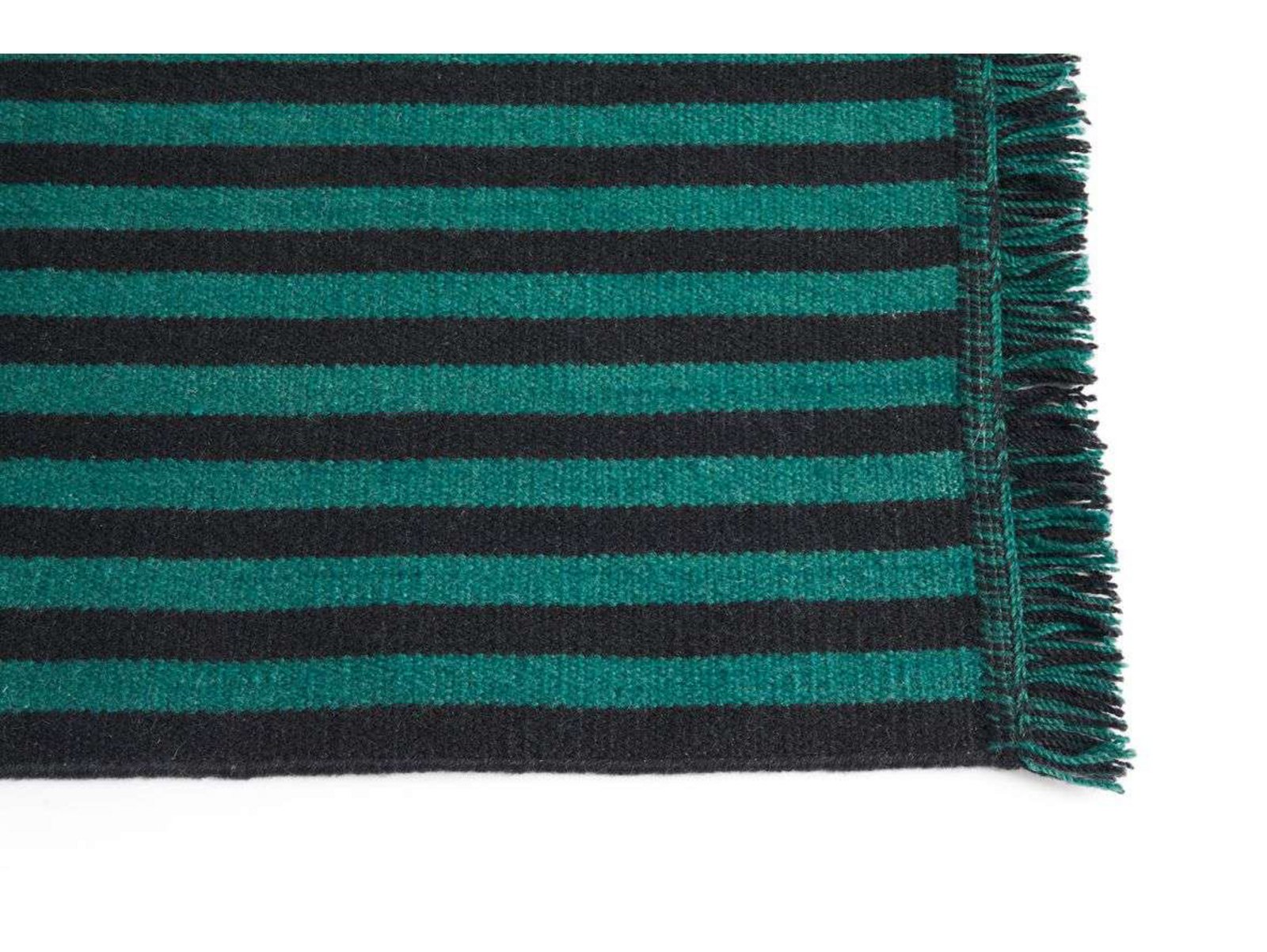 Stripes and Stripes Wool Rug 95x52 Green - HAY