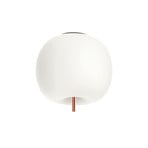 kdln Lámpara de techo Kushi, color cobre/blanco, Ø 16 cm, vidrio