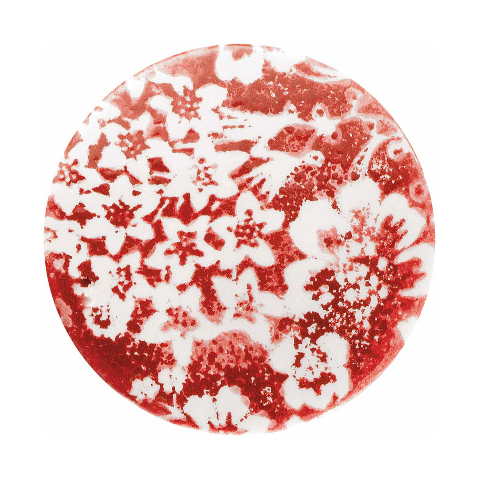 PI ripplamp lillemustriga, Ø 35 cm, punane/valge