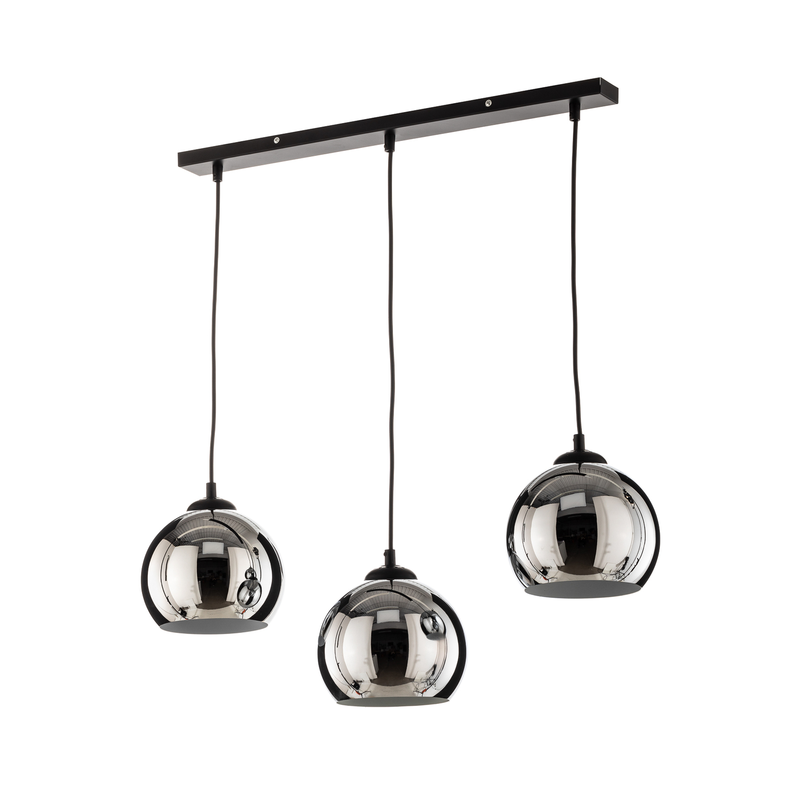 Hanglamp Tory zwart/chroom 3-lamps