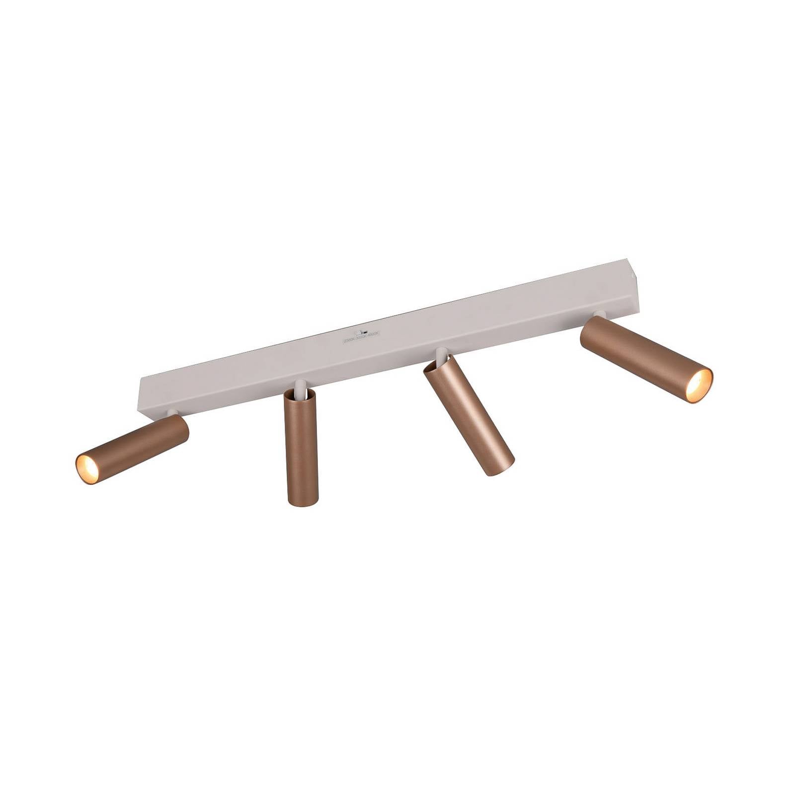 LED-Deckenstrahler Ambala, Länge 65 cm, grau/braun, 4-flg.