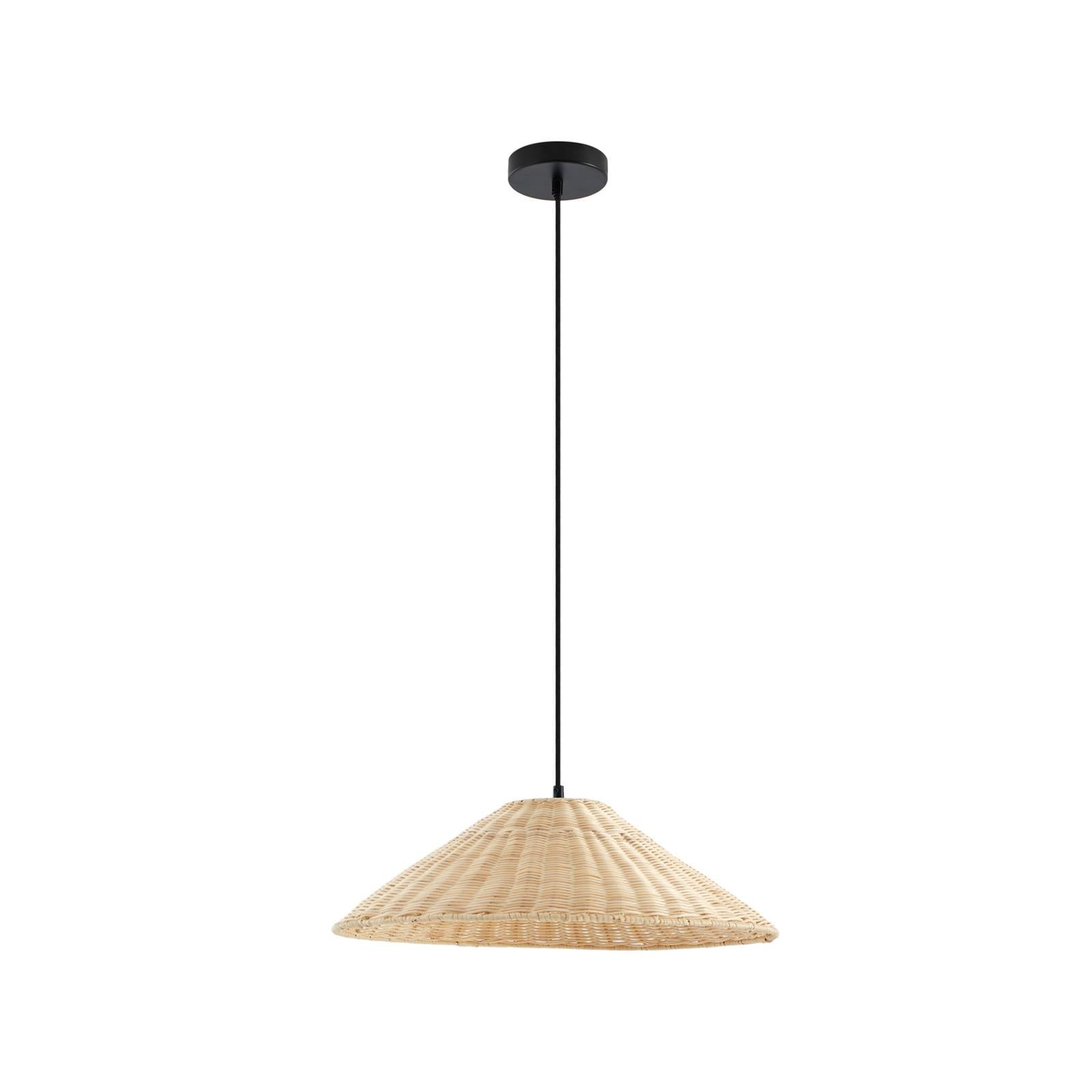 Lindby Hängeleuchte Zyralia, holzfarben, Rattan, Ø 50 cm