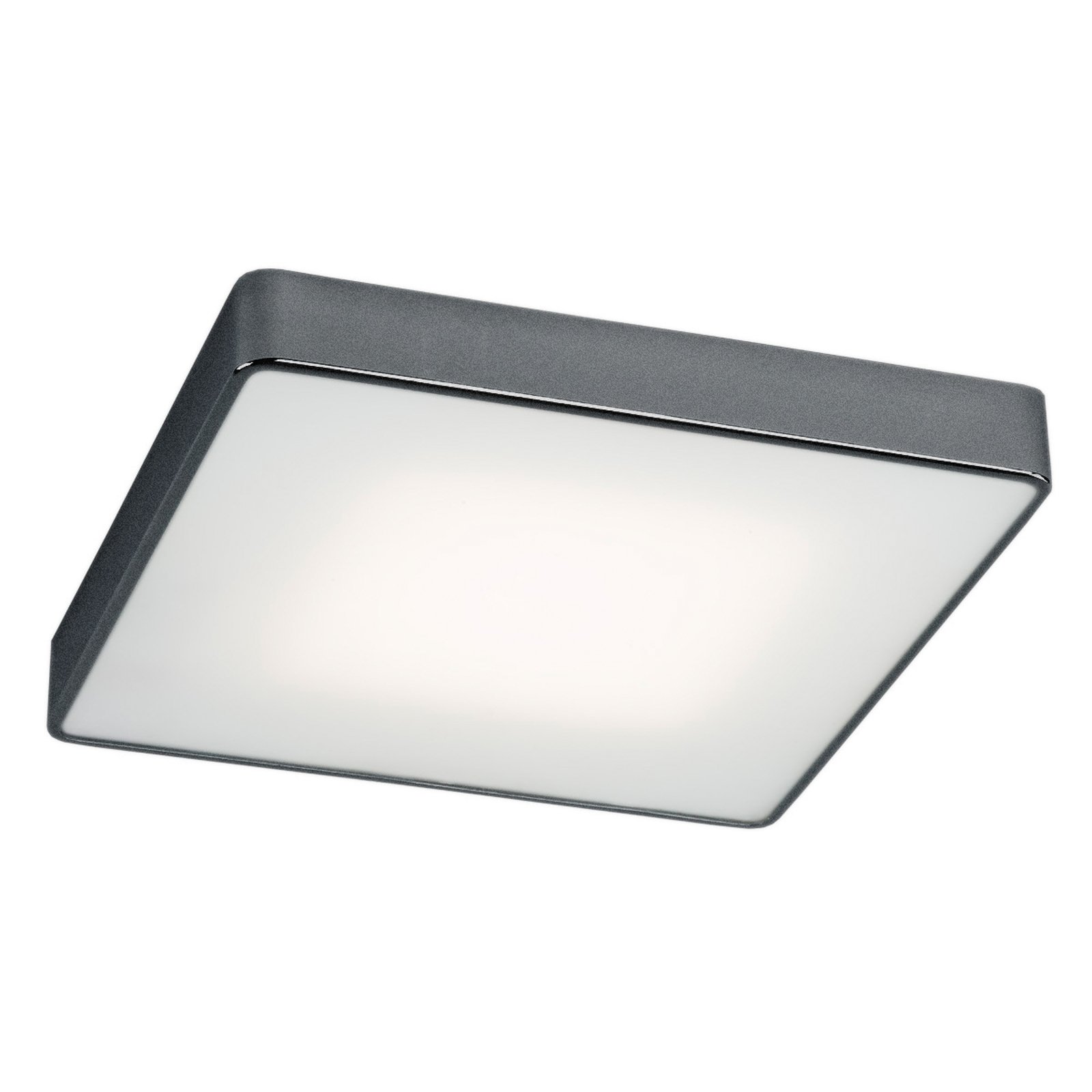 Deckenlampe Oro aus Stahl und Glas, grau