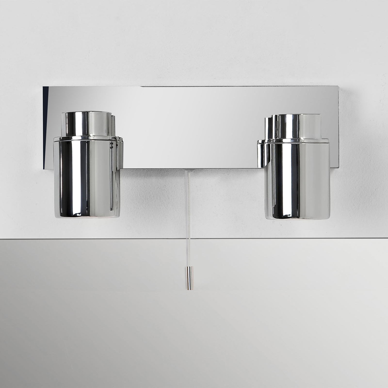 Astro Como Twin wall spotlight in chrome, 2-bulb, for Bathroom, metal, GU10, 6 W, energy efficiency: A++, W: 25 cm, H: 7 cm
