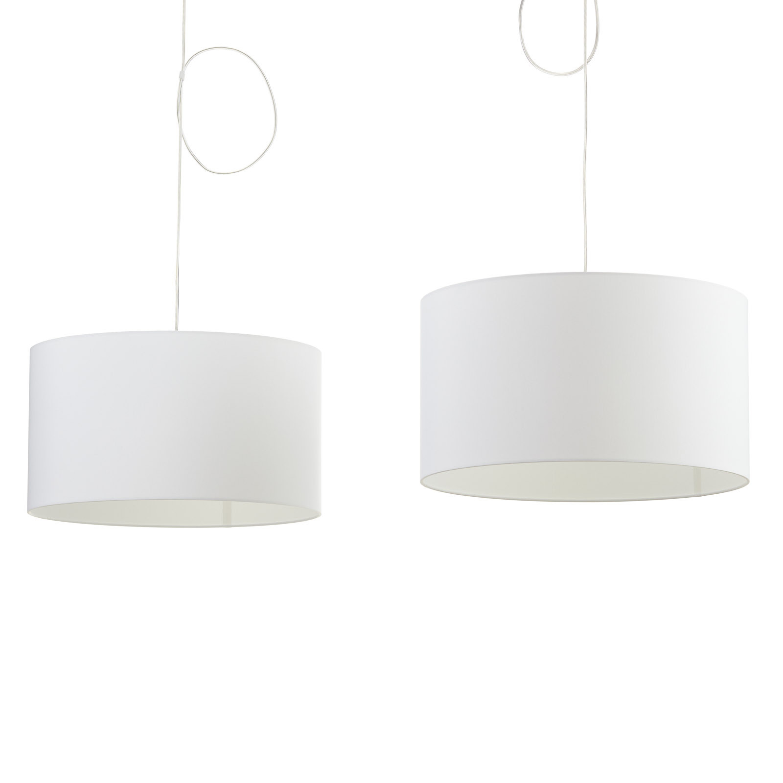 Helestra Certo lampă susp. cilindru 2 becuri alb - Camera de zi / sufragerie - modern - alb crom - Țesătură / Textil