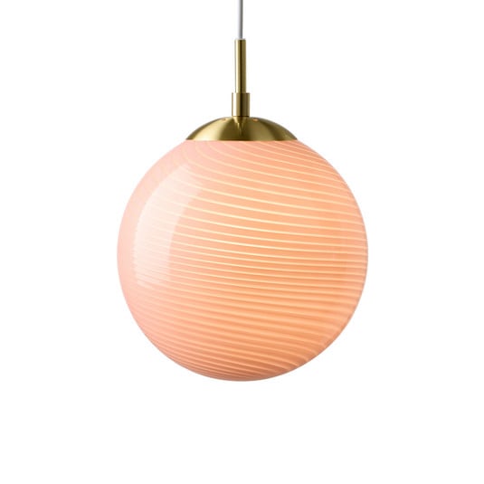 CANDY BALL hänglampa, rosa/antikmässing, Ø 20 cm – Halo Design