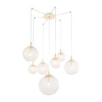 Cadix pendant light made of glass, 7-bulb