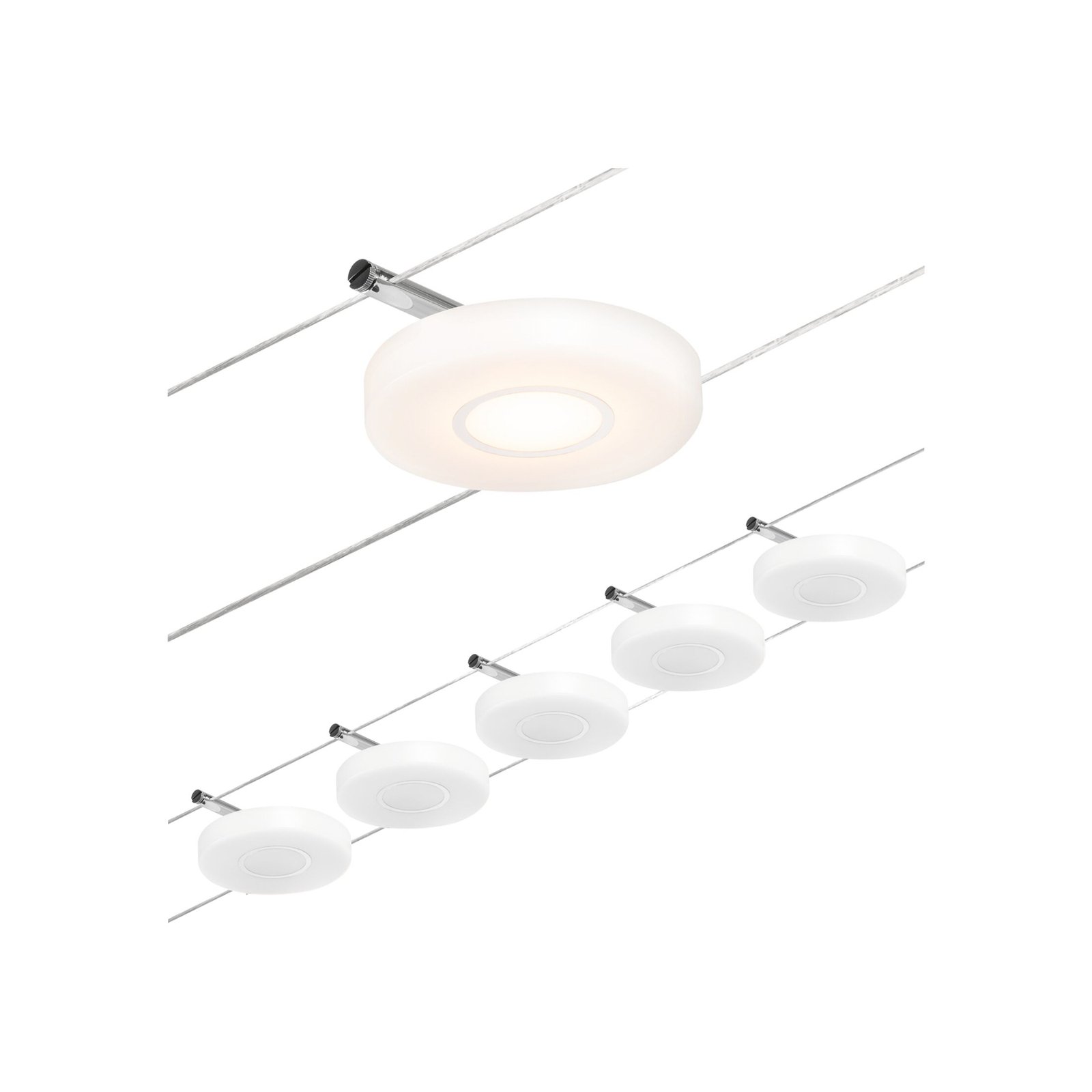 Paulmann Wire DiscLED LED cable system, five-bulb