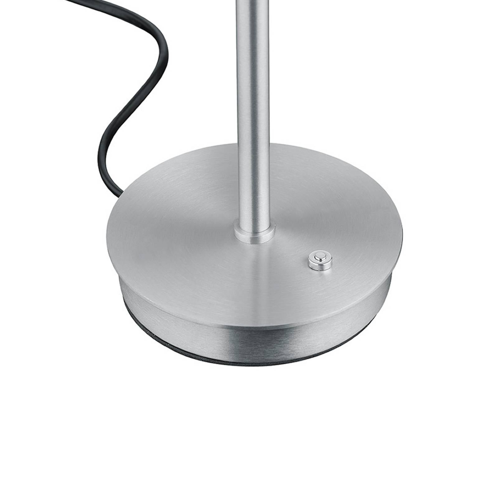 Lampa stołowa LED Abby, w kolorze aluminium, wysokość 34 cm, metal/szkło