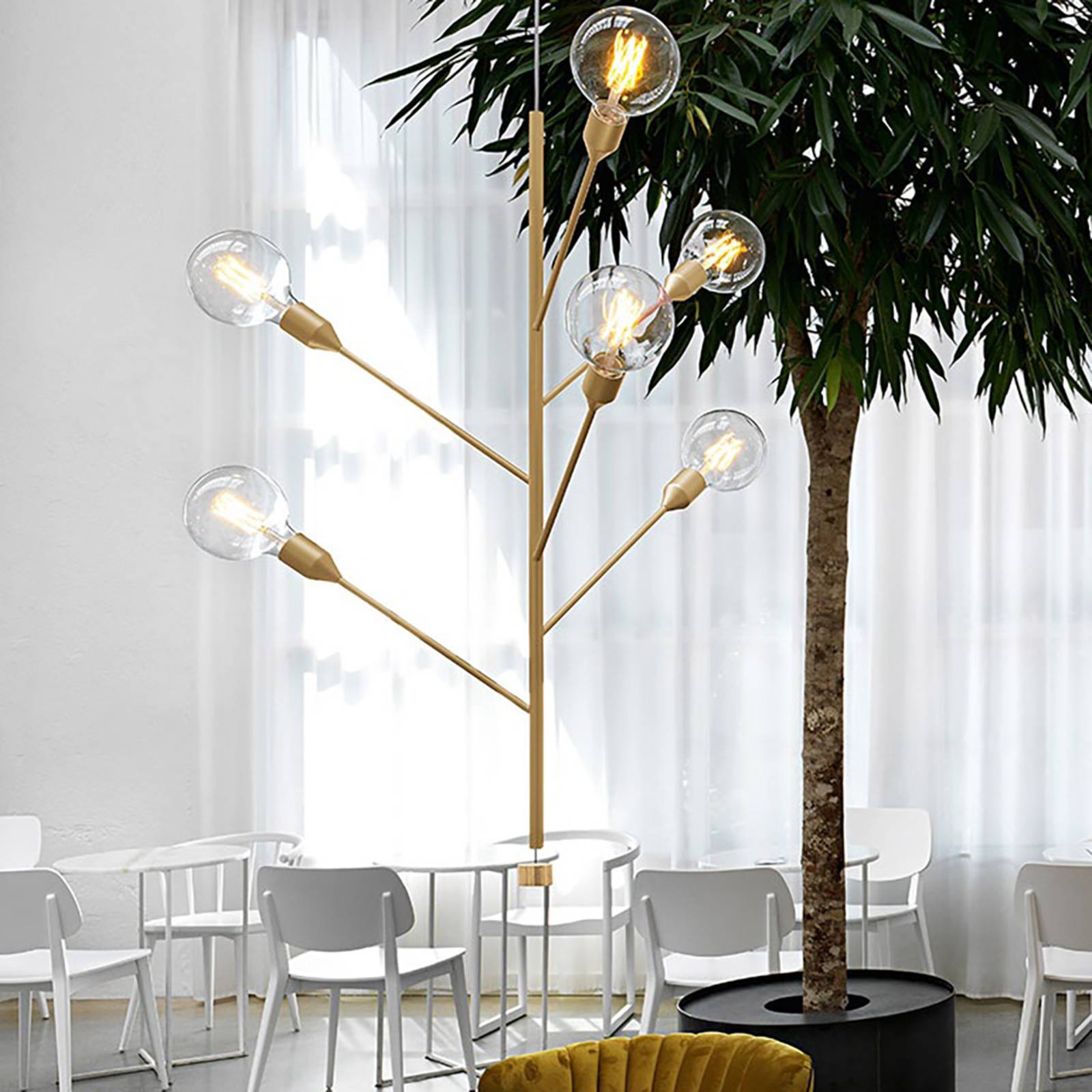 Image of Modo Luce Baobab suspension à 6 lampes doré mat 