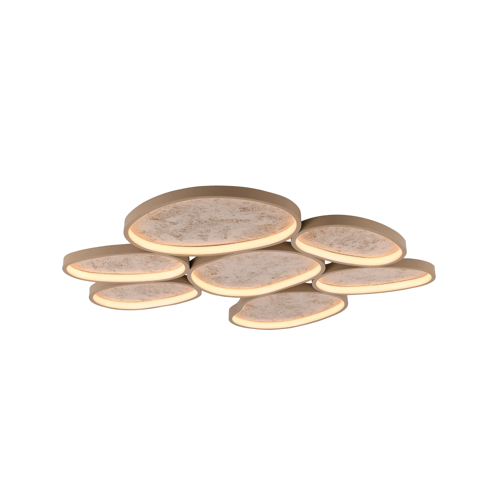 Moonbraker 7 LED ceiling light, sand beige, 3,000K, dimmable