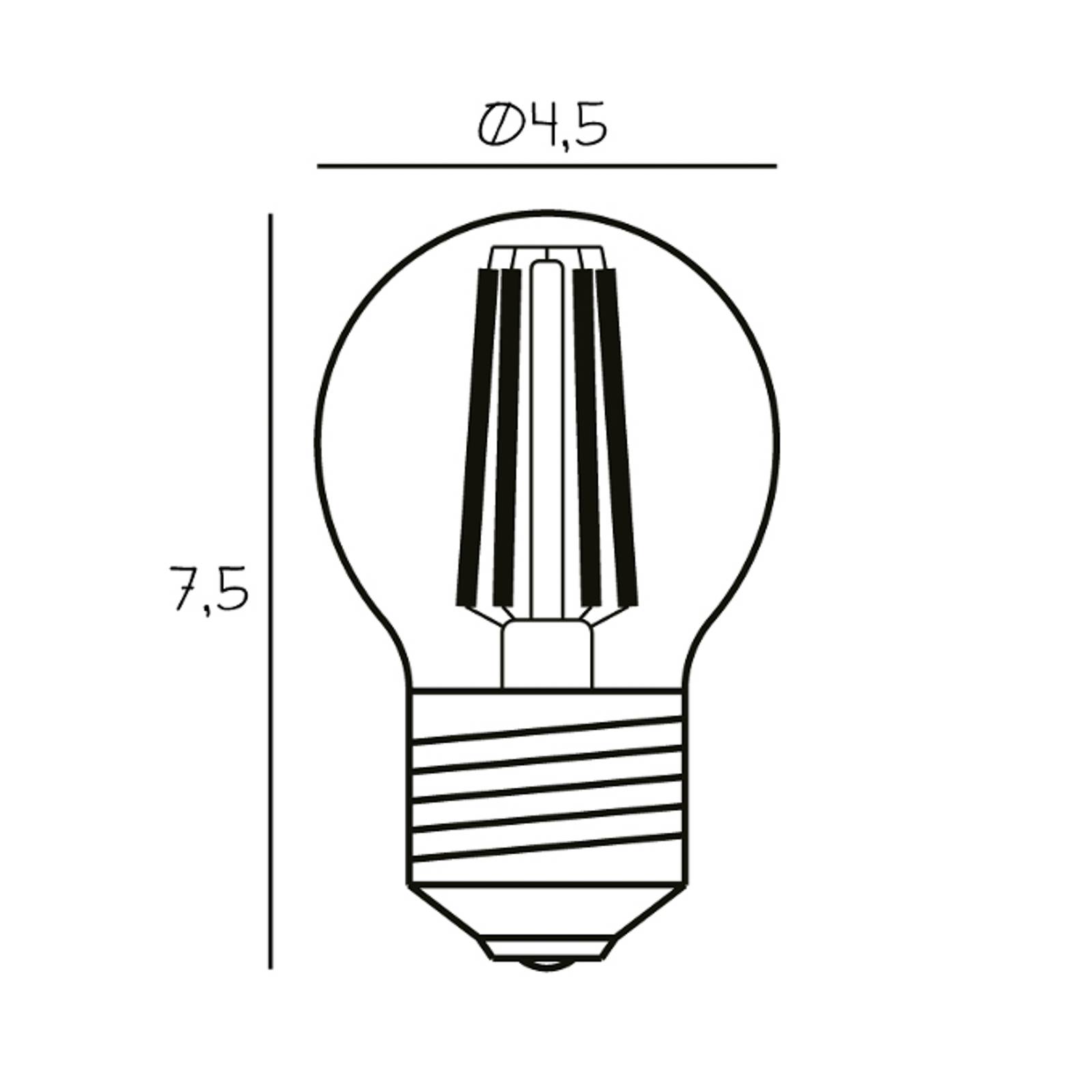 E-shop Ľubovoľná LED žiarovka, E27 Ø 4,5 cm 3,5 W 2 200 K stmievateľná