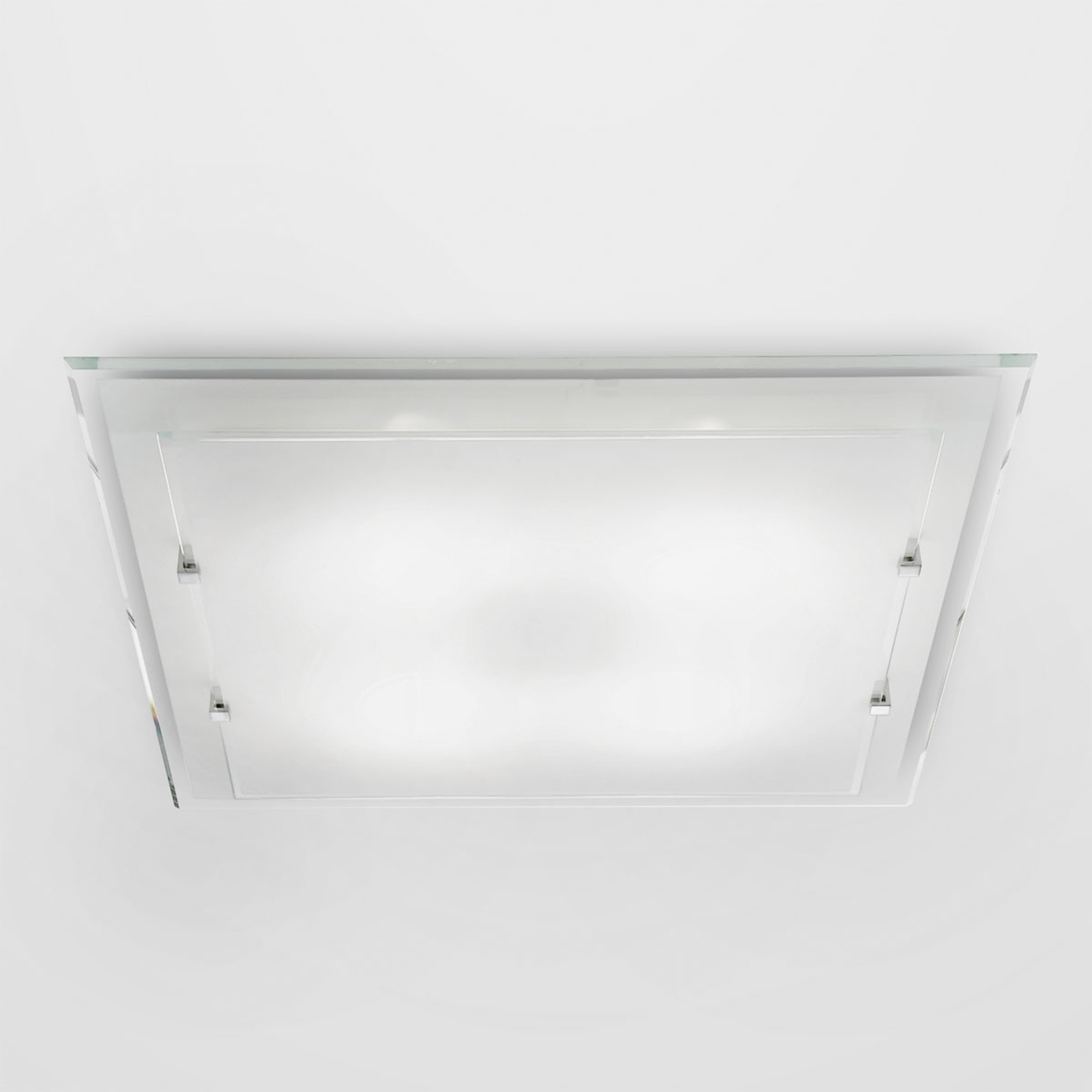 Perenz Angular Victoria ceiling light, 40 cm x, for Hallway, glass, metal, E27, 40 W, energy efficiency: A++, L: 40 cm, W: 40 cm, H: 9 cm