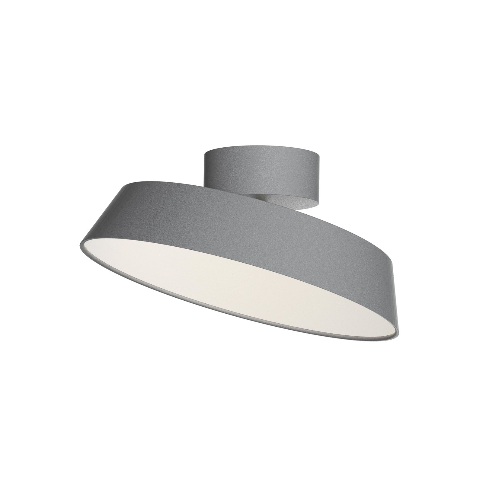 LED stropné svietidlo Kaito 2 Dim, sivé, Ø 30 cm, stmievateľné