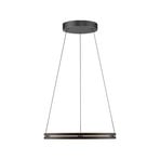 E-Loop LED-Hängelampe oak/black pearl, Ø70cm Alu, CCT - PURE