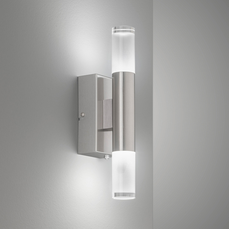 LED-Wandleuchte Nyra up/down, nickel, dimmbar, CCT