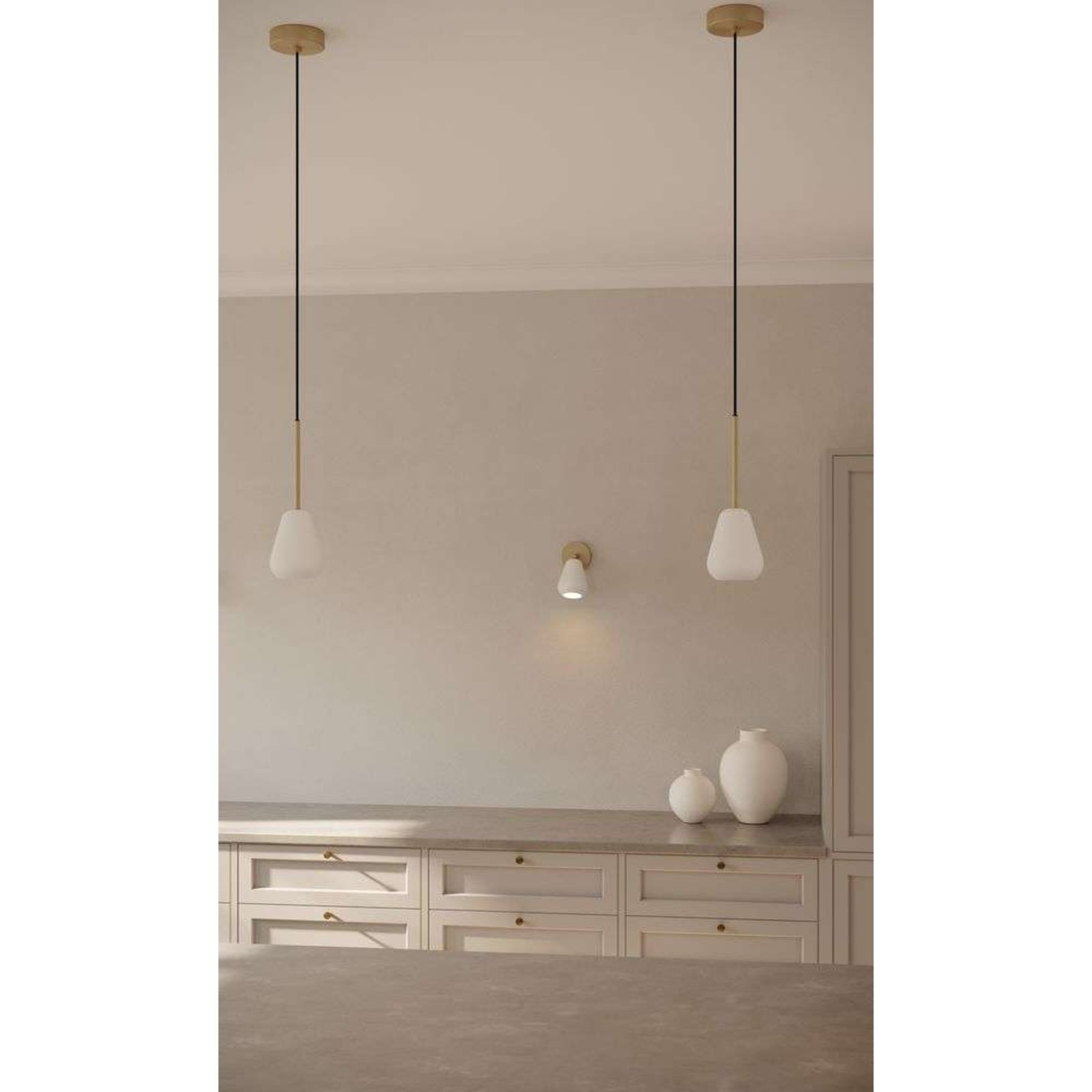 Nuura plafondspot Anoli Spot Surface hoogte 20 cm goud/wit