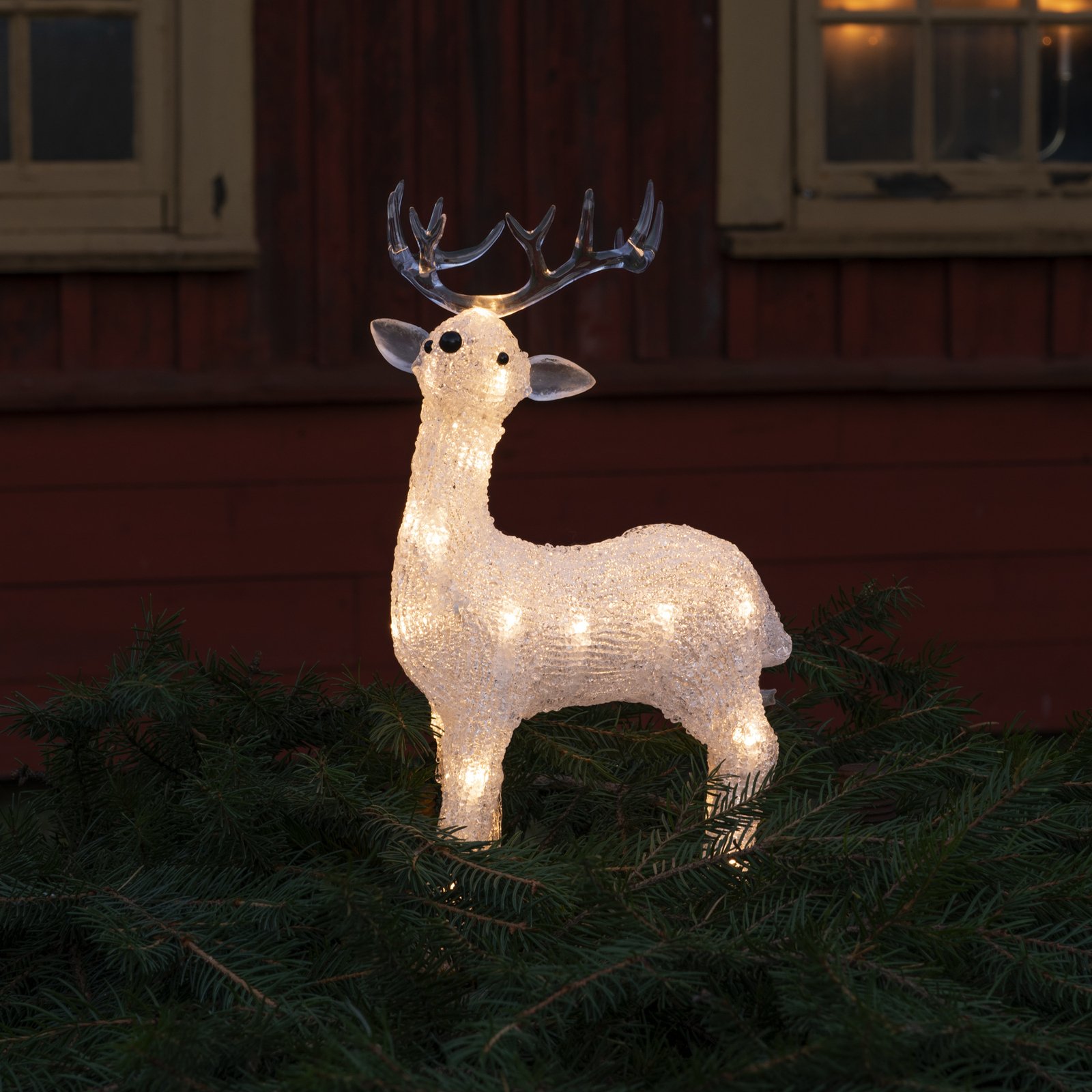 Reindeer LED figure for outdoors IP44 clear 2,500K