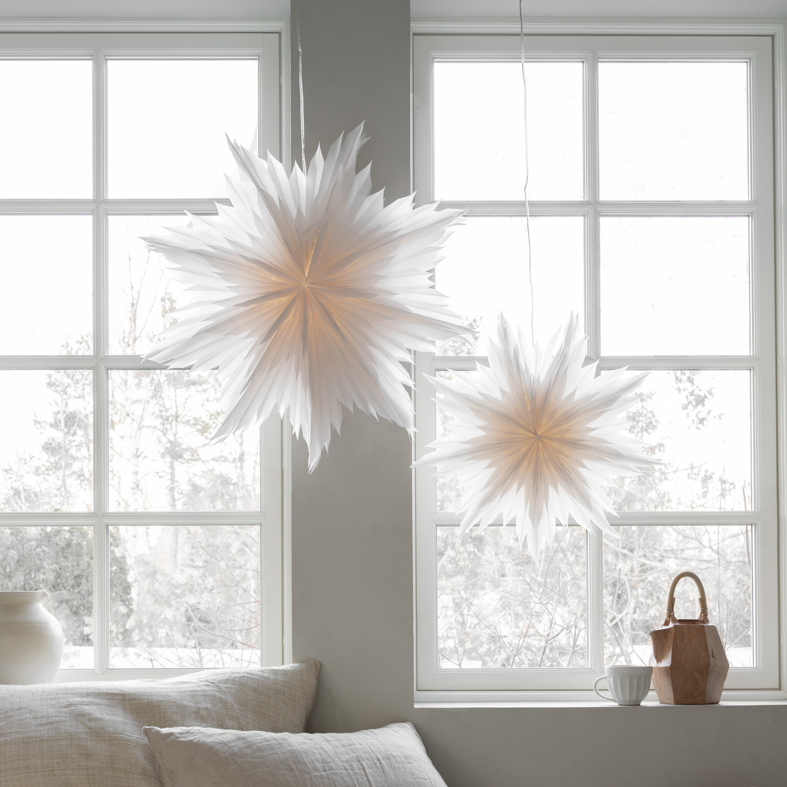 Oslo paper star, white, Ø 80 cm, paper – Watt &amp; Veke