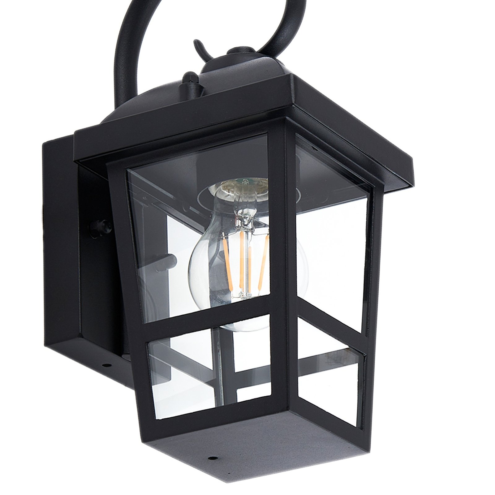 Lindby Eloane buitenwandlamp, zwart, roestvrij staal, 29 cm