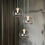 LED pakabinama lempa Flynt, Ø 42 cm, chromo spalvos, metalas CCT 3-flg.