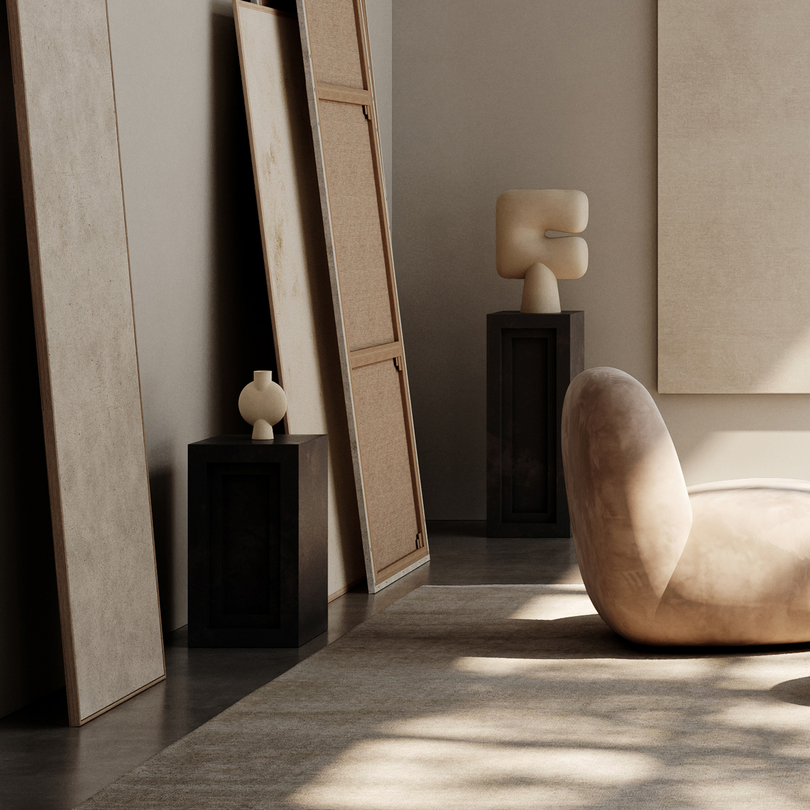 Podium Podest w kolorze kawy, 55 cm, beton włóknisty – 101 Copenhagen