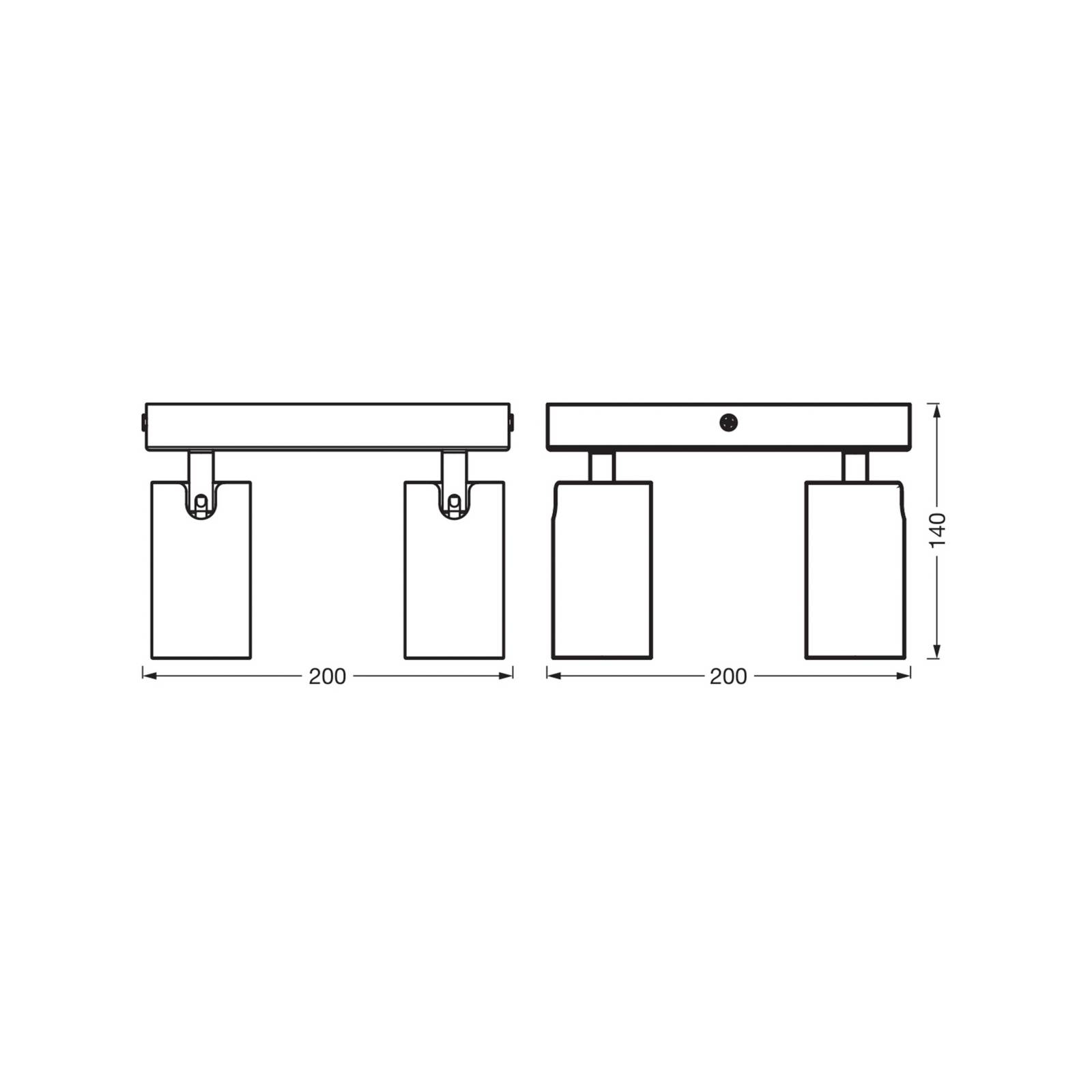 Reflektor sufitowy OSRAM OCTAGON PLATE, czarny, 4-punktowa GU10-LED 927