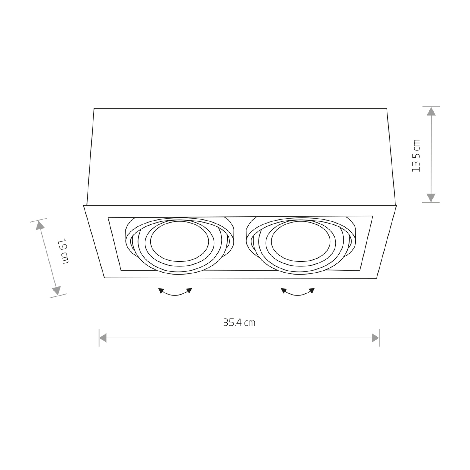 Downlight Box II, zweiflammig, weiß