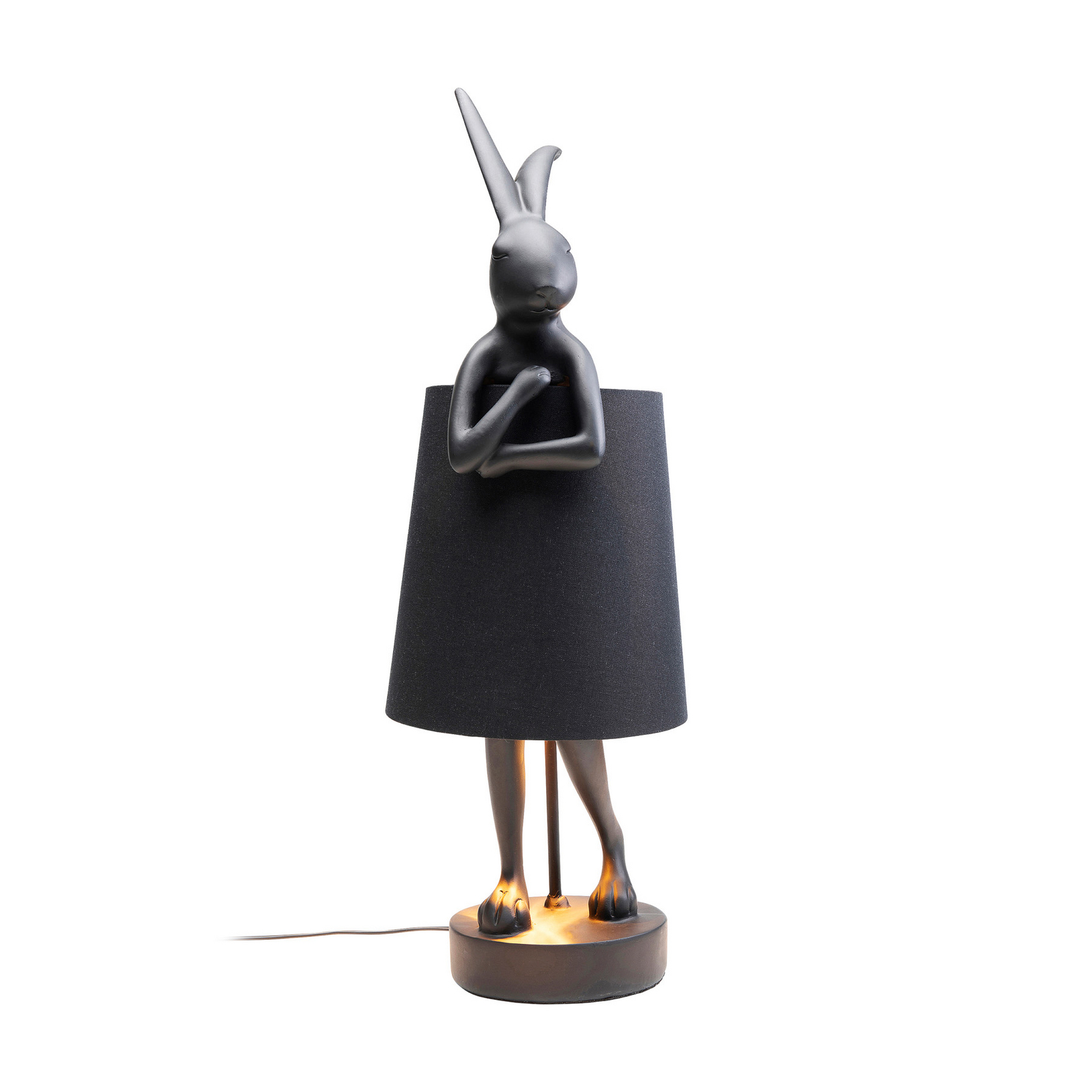 Lampada da tavolo KARE Animal Rabbit, nero/oro, 68 cm, E14