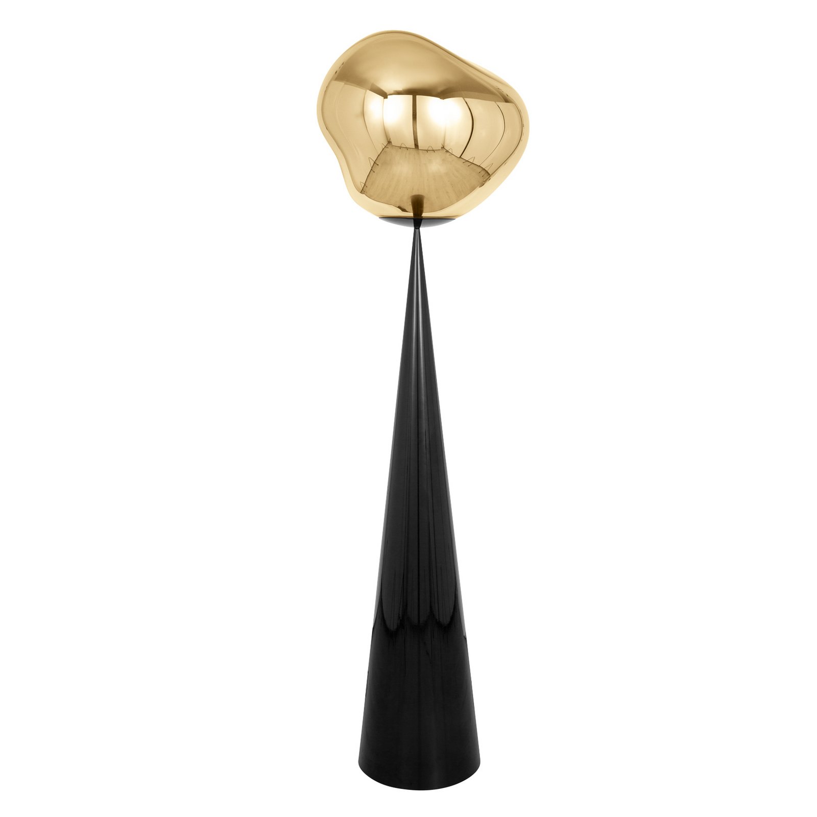 Tom Dixon Melt Cone Fat, gold-coloured, black base, 175 cm