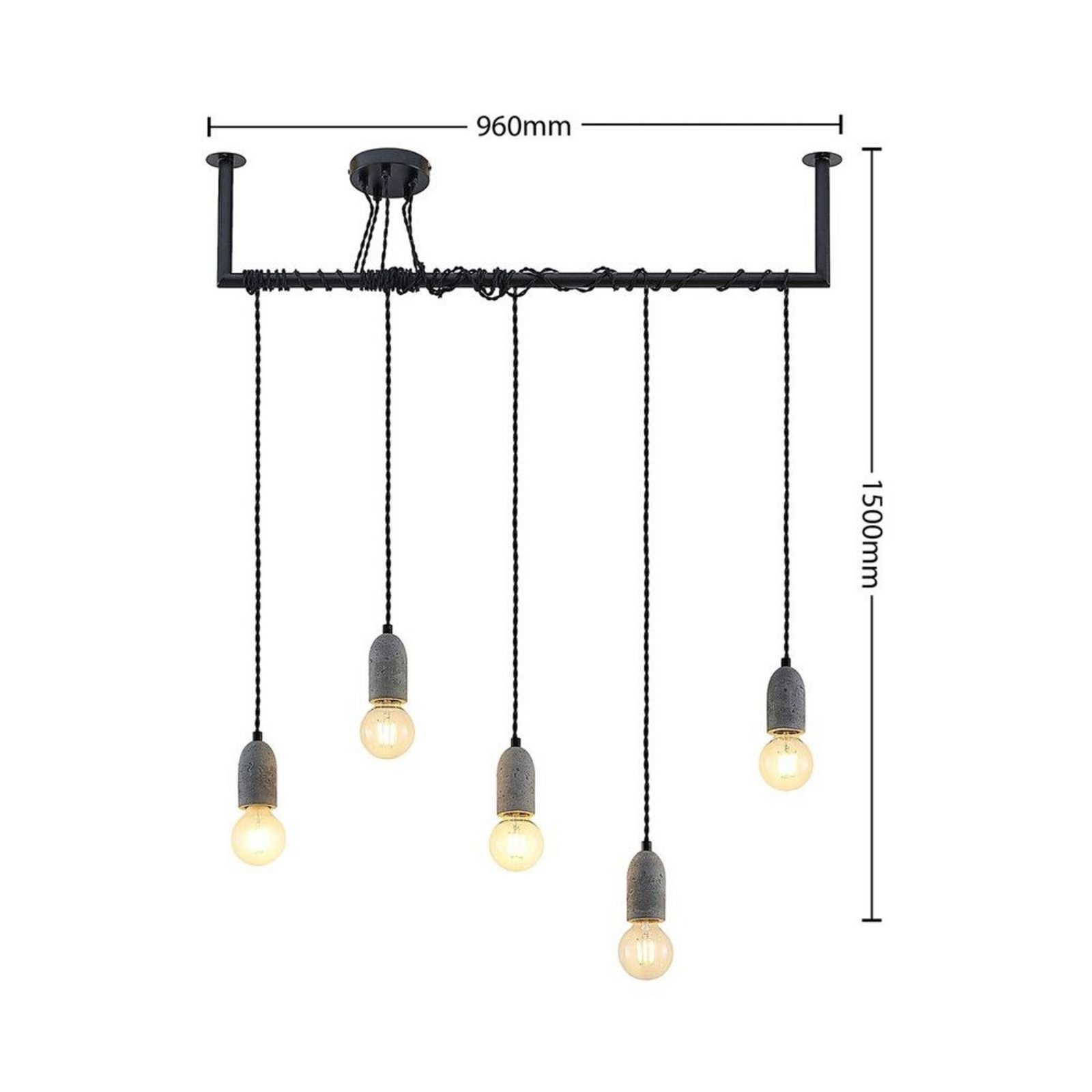 Doravio Lustră Pendul Black/Grey - Lindby