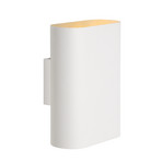 Aplique de pared OVALIS, blanco, altura 20 cm, metal, luz hacia arriba/abajo,