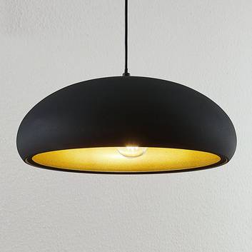 Metalen hanglamp Gerwina, zwart-goud