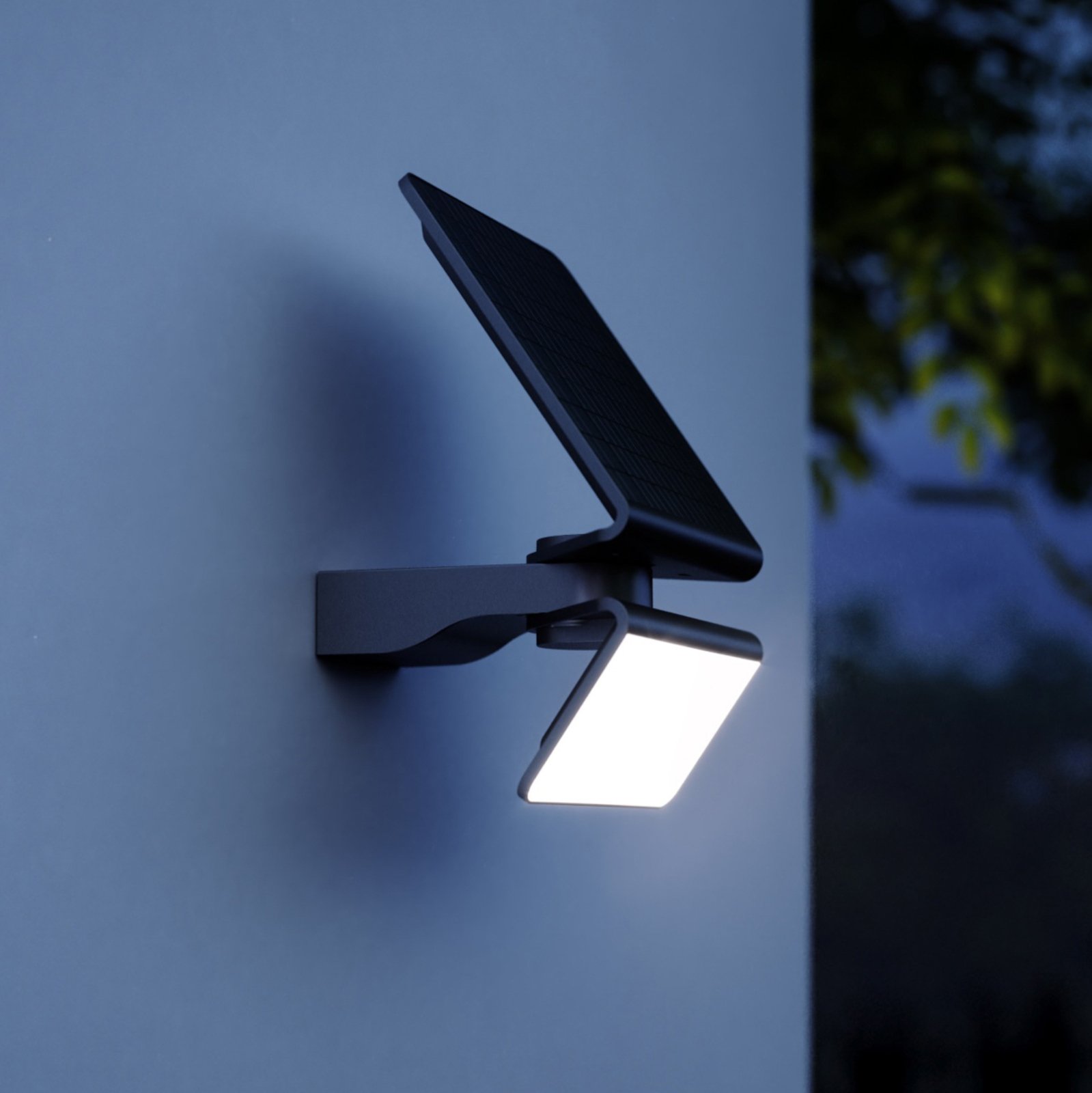 STEINEL XSolar L-S LED outdoor wall lamp silver