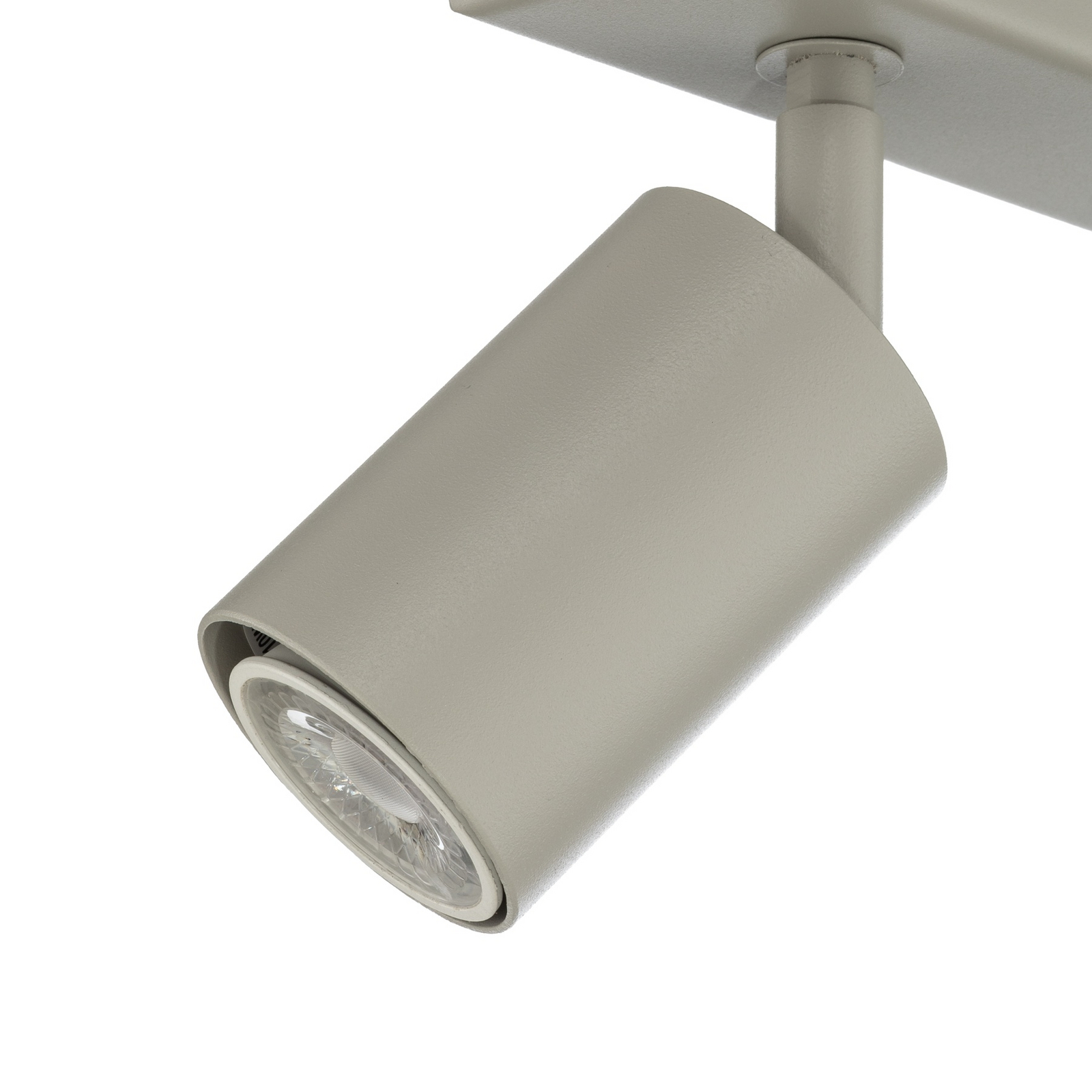 Deckenstrahler Zoom, 4-flammig, grau-beige, Stahl, GU10