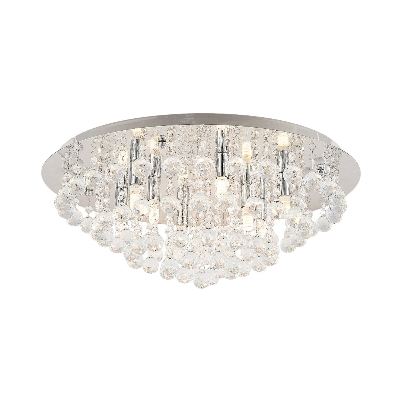 Lindby Deckenleuchte Antonino, Ø 55 cm, 8-flg., Kristall, G9